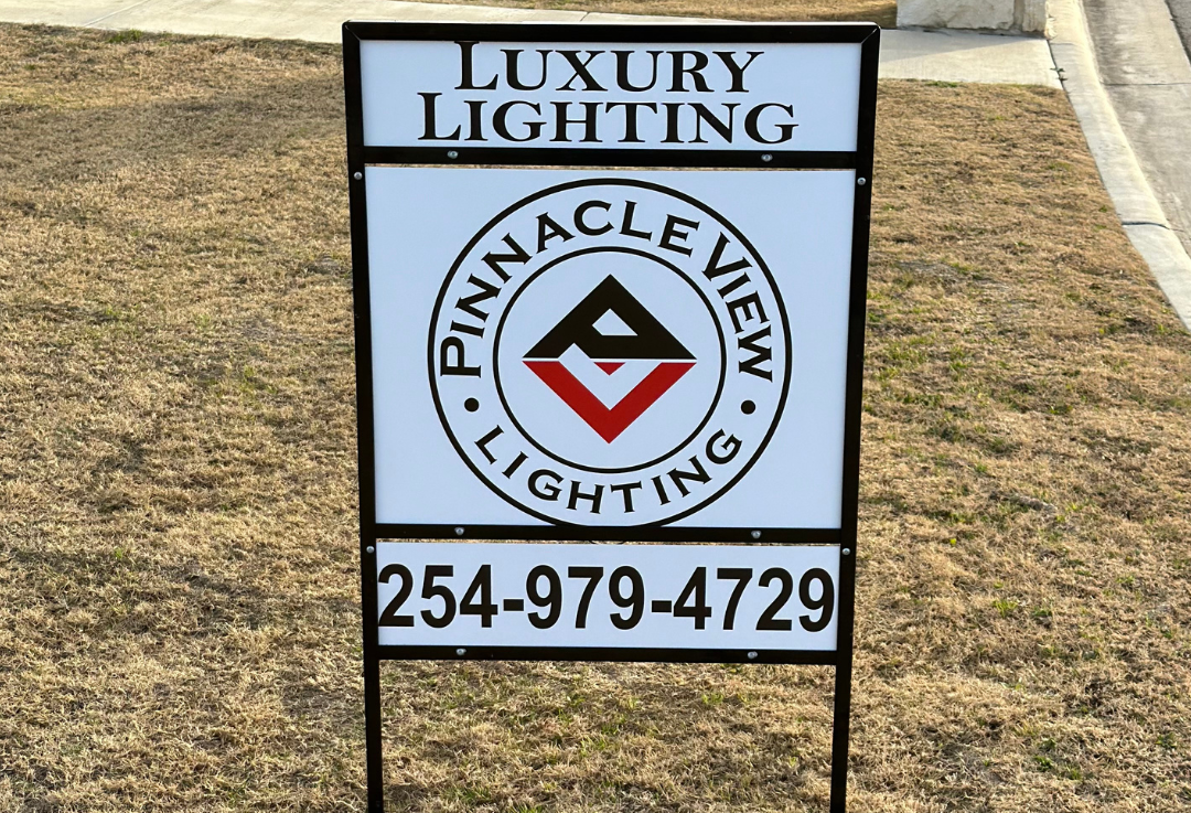 PinnacleView Roofing Luxury Lighting Sign