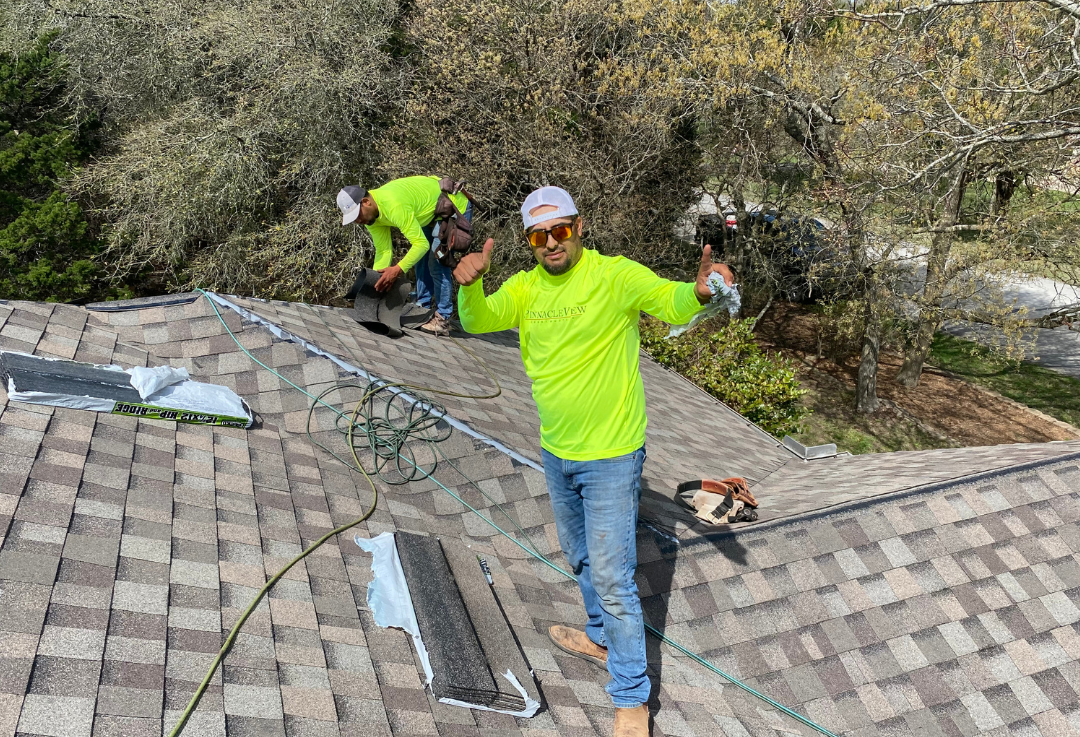 PinnacleView Roofing Team replacing roof